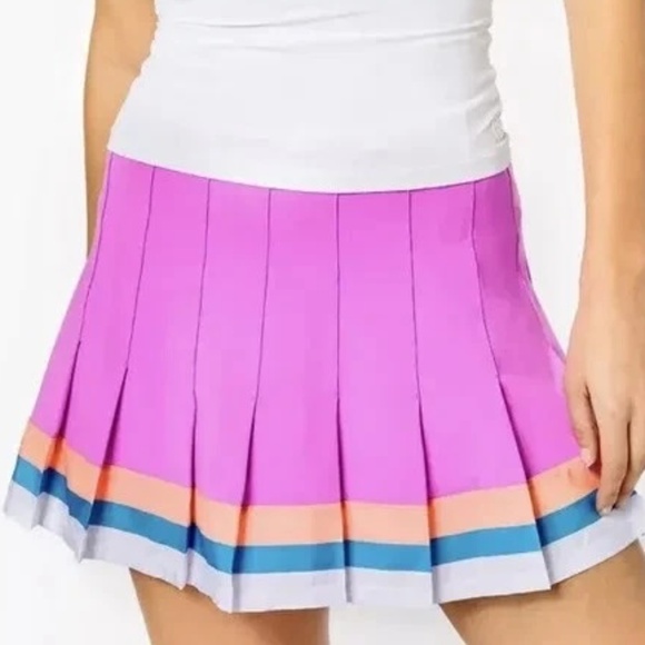 Lilly Pulitzer Loren Luxletic UPF 50+ Amethyst Stripe Hem Pleat Skort Medium - Picture 1 of 10